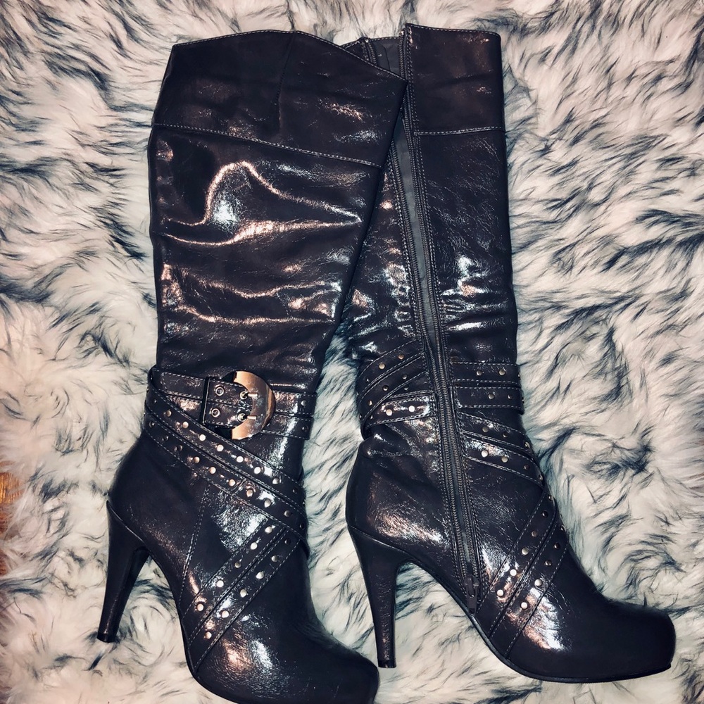 knee high heel boots